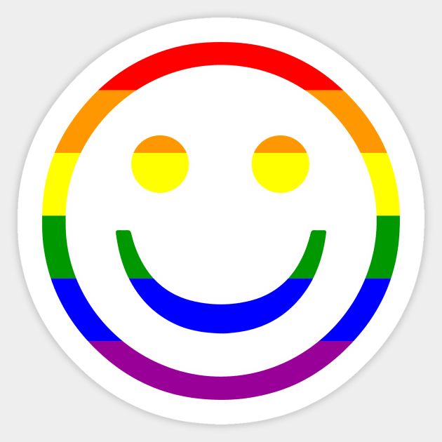 Pride Smiling Face LGBTQ Design Sticker by OTM Sports & Graphics